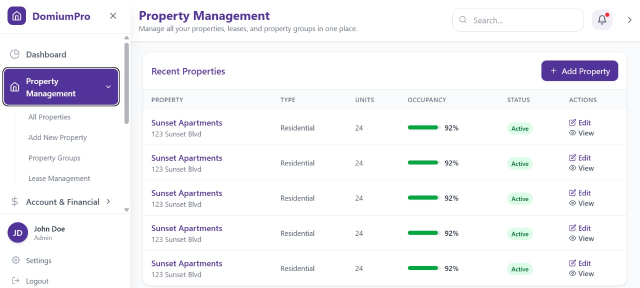 Enterprise Dashboard